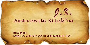 Jendrolovits Kiliána névjegykártya