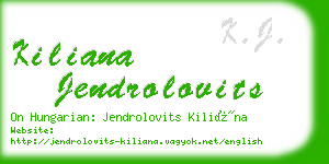 kiliana jendrolovits business card